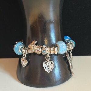 Snake Chain Bracelet w/ Over 15 Sliding Charms